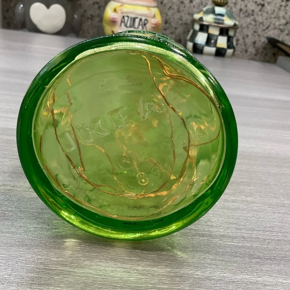 VINTAGE IKEA EMMA DAFNAS LIME GREEN BOTTLE WITH‎ FAIRY LIGHTS